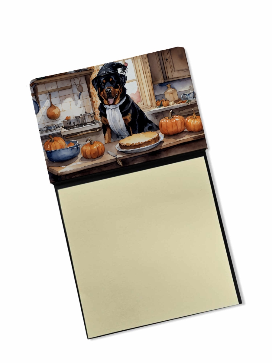 DAC1806SN 5.25 x 3.25 in. Rottweiler Fall Kitchen Pumpkins Sticky Note Holder
