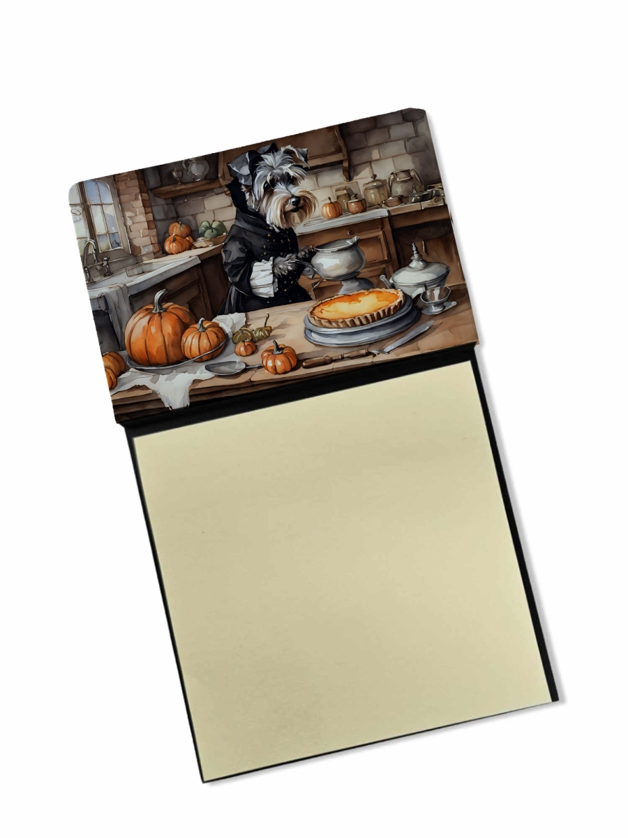 DAC1808SN 5.25 x 3.25 in. Schnauzer Fall Kitchen Pumpkins Sticky Note Holder