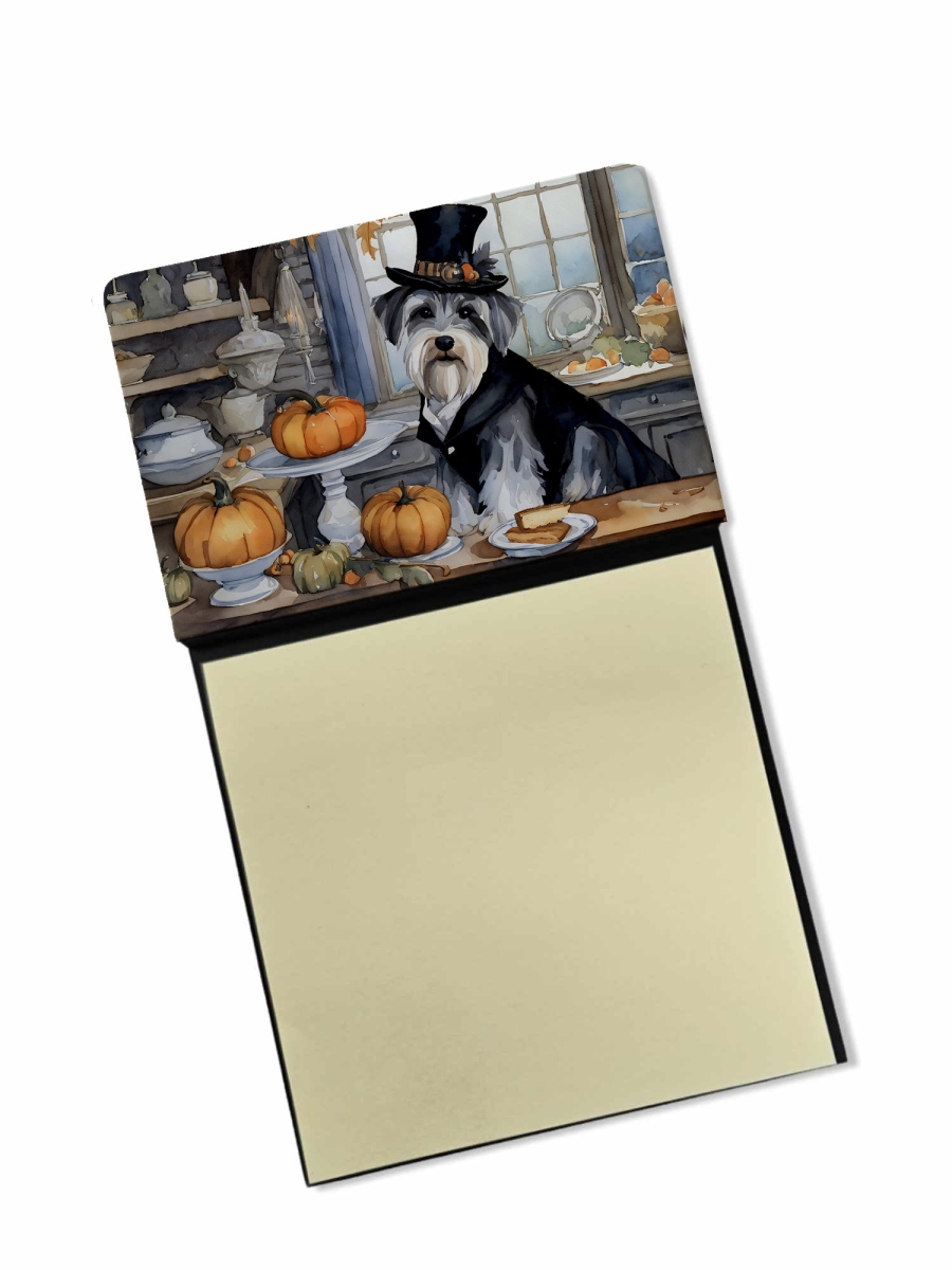 DAC1809SN 5.25 x 3.25 in. Schnauzer Fall Kitchen Pumpkins Sticky Note Holder