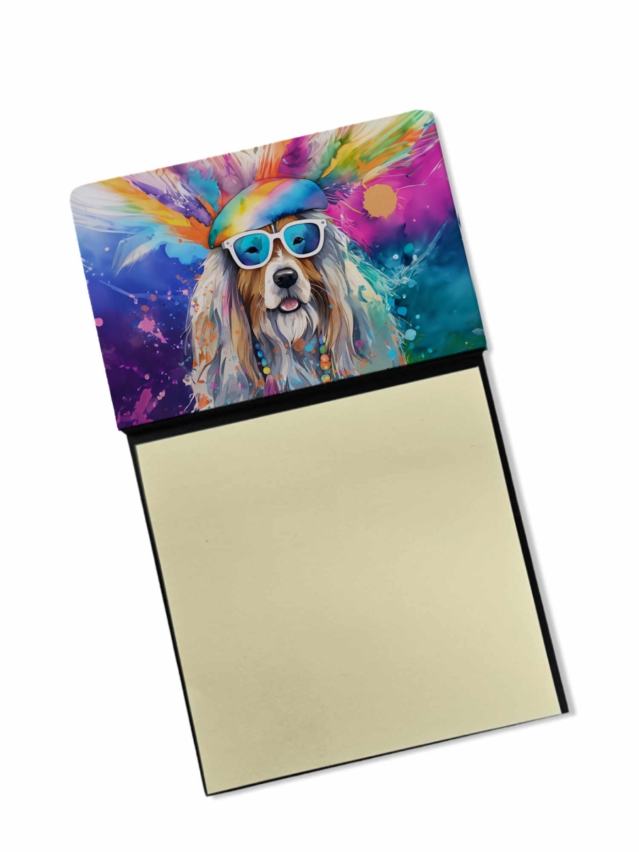 DAC2456SN 5.25 x 3.25 in. Bearded Collie Hippie Dawg Sticky Note Holder