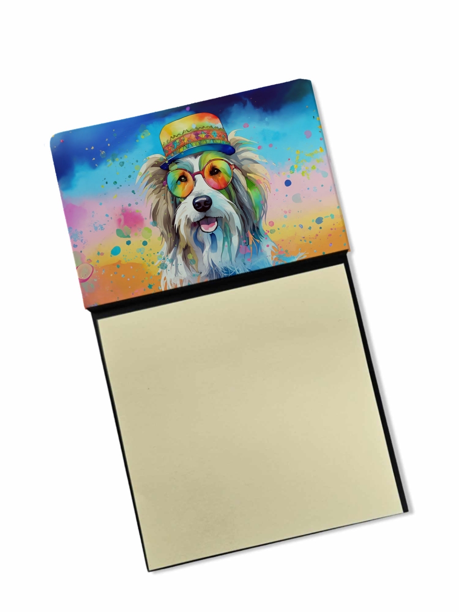 DAC2457SN 5.25 x 3.25 in. Bearded Collie Hippie Dawg Sticky Note Holder