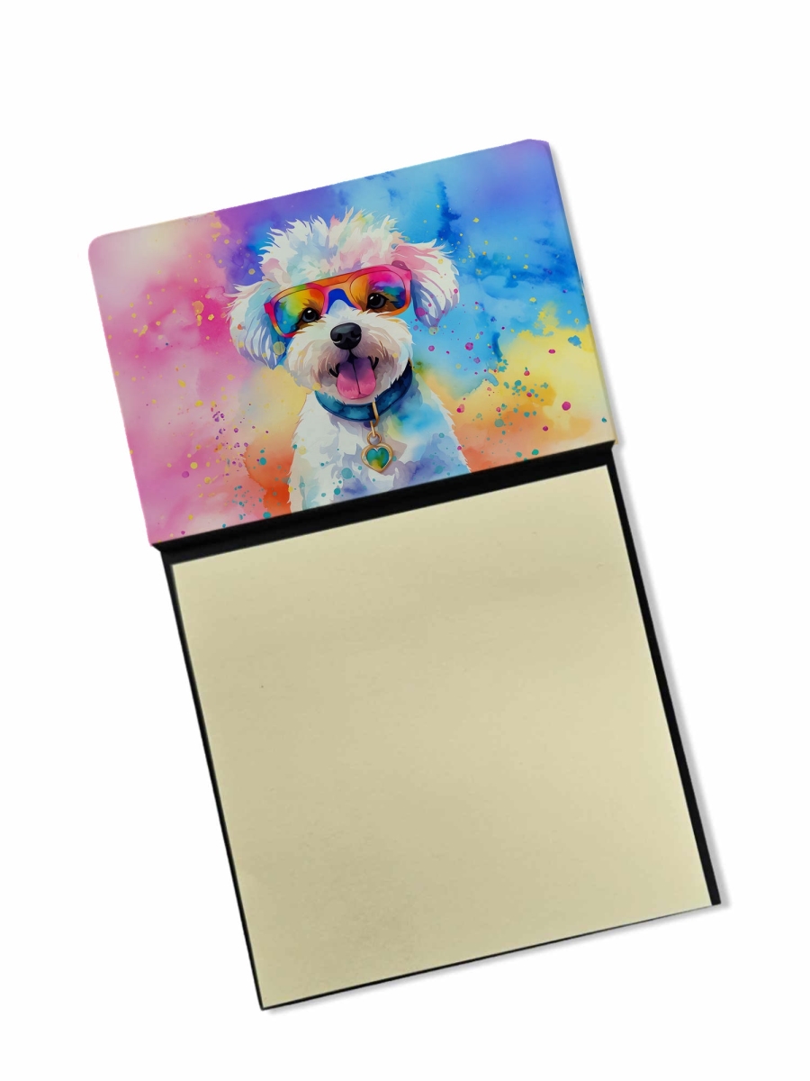 DAC2462SN 5.25 x 3.25 in. Bichon Frise Hippie Dawg Sticky Note Holder