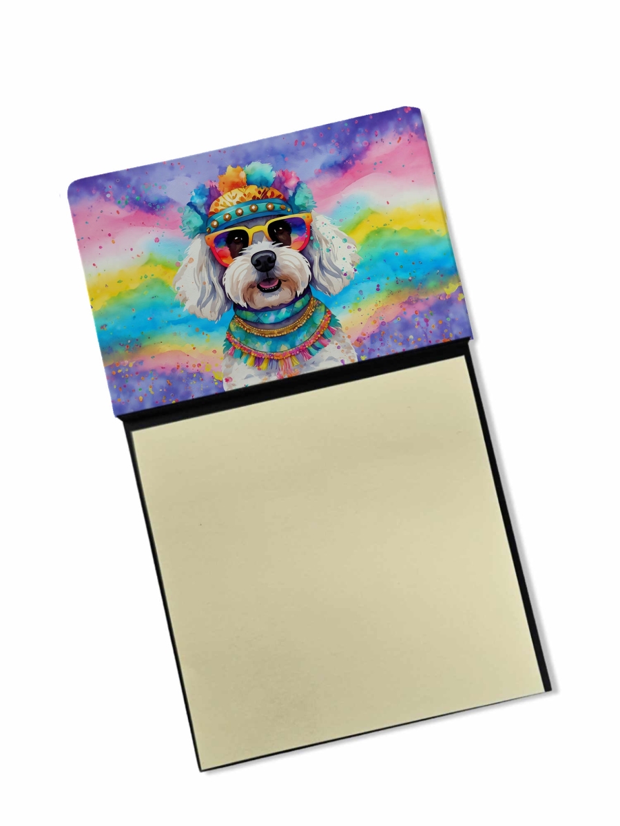 DAC2464SN 5.25 x 3.25 in. Bichon Frise Hippie Dawg Sticky Note Holder