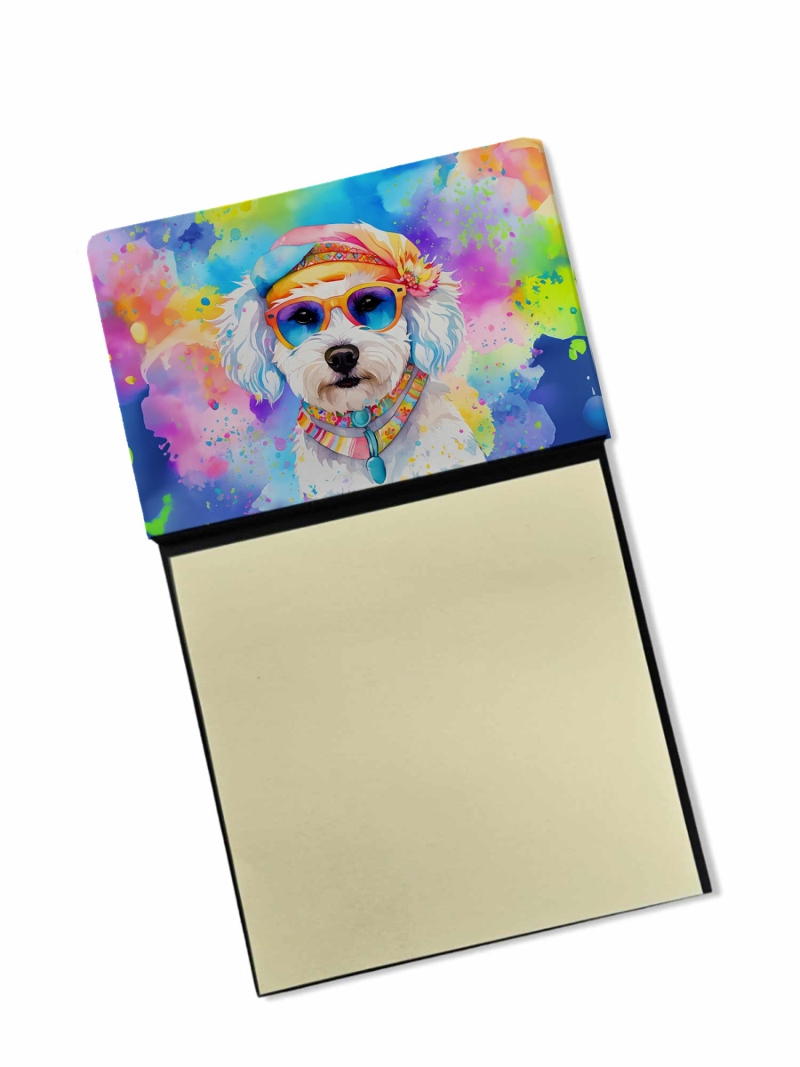 DAC2465SN 5.25 x 3.25 in. Bichon Frise Hippie Dawg Sticky Note Holder