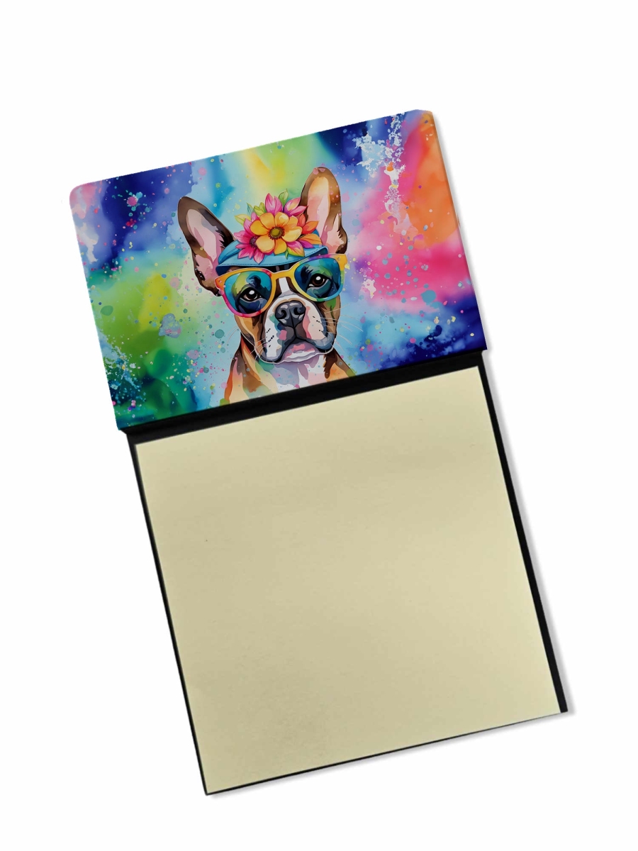 DAC2468SN 5.25 x 3.25 in. Boston Terrier Hippie Dawg Sticky Note Holder