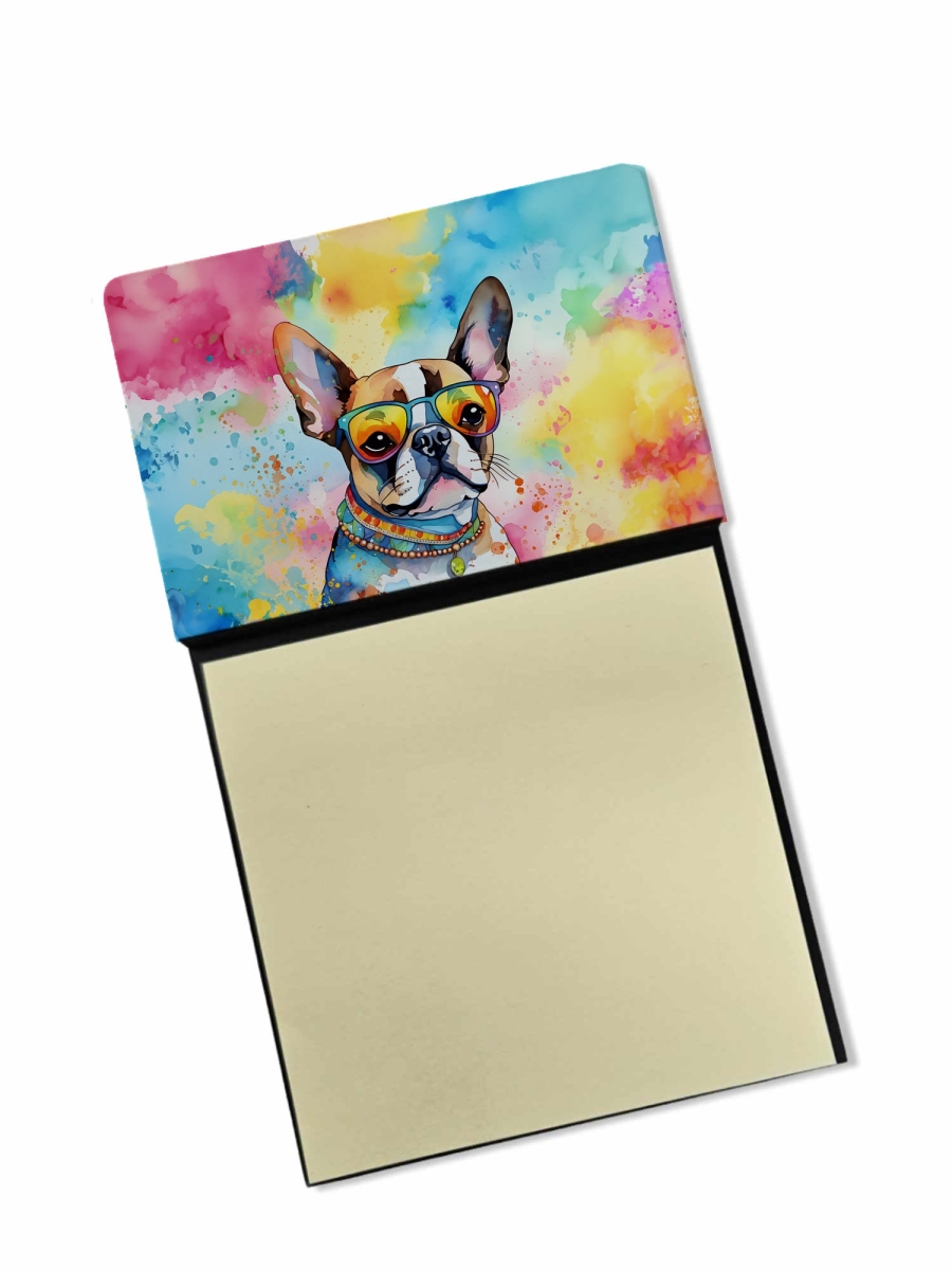 DAC2470SN 5.25 x 3.25 in. Boston Terrier Hippie Dawg Sticky Note Holder