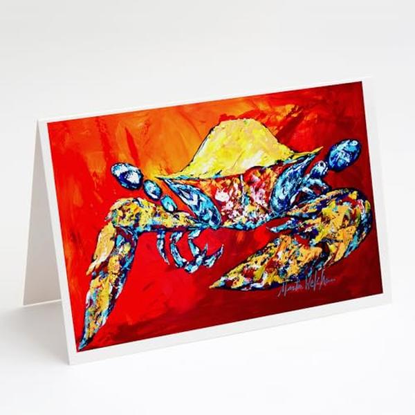 MW1208GCA7P 5 x 7 in. Bring it on Crab in Red Greeting Cards - Pack of 8