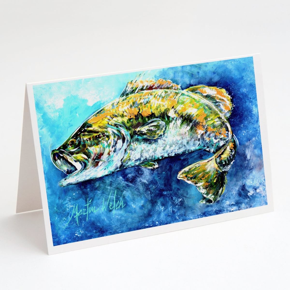 MW1220GCA7P 5 x 7 in. Bobby the Best Bass Greeting Cards - Pack of 8