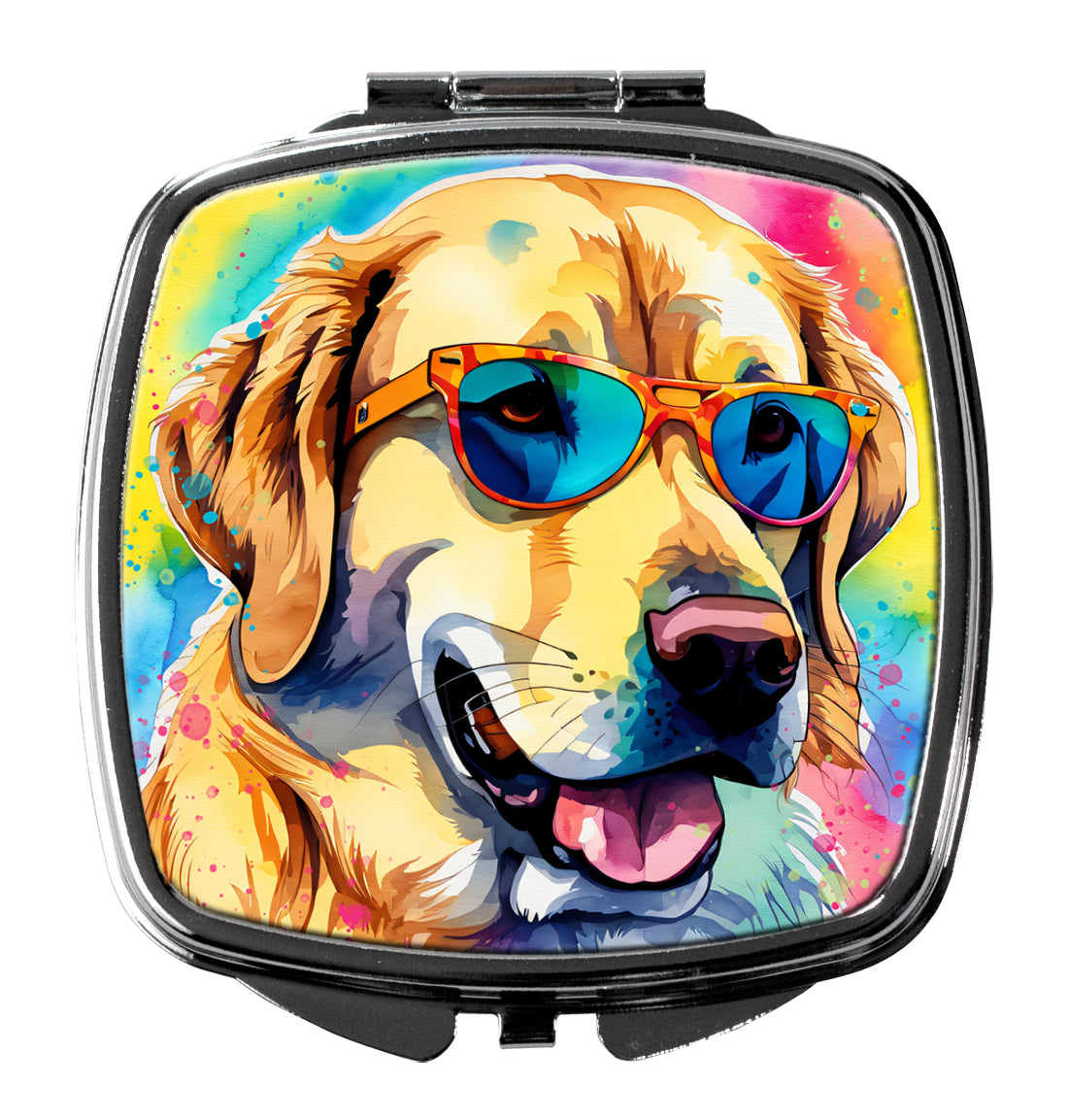 3 x 2.75 in. Yellow Labrador Hippie Dawg Compact Mirror
