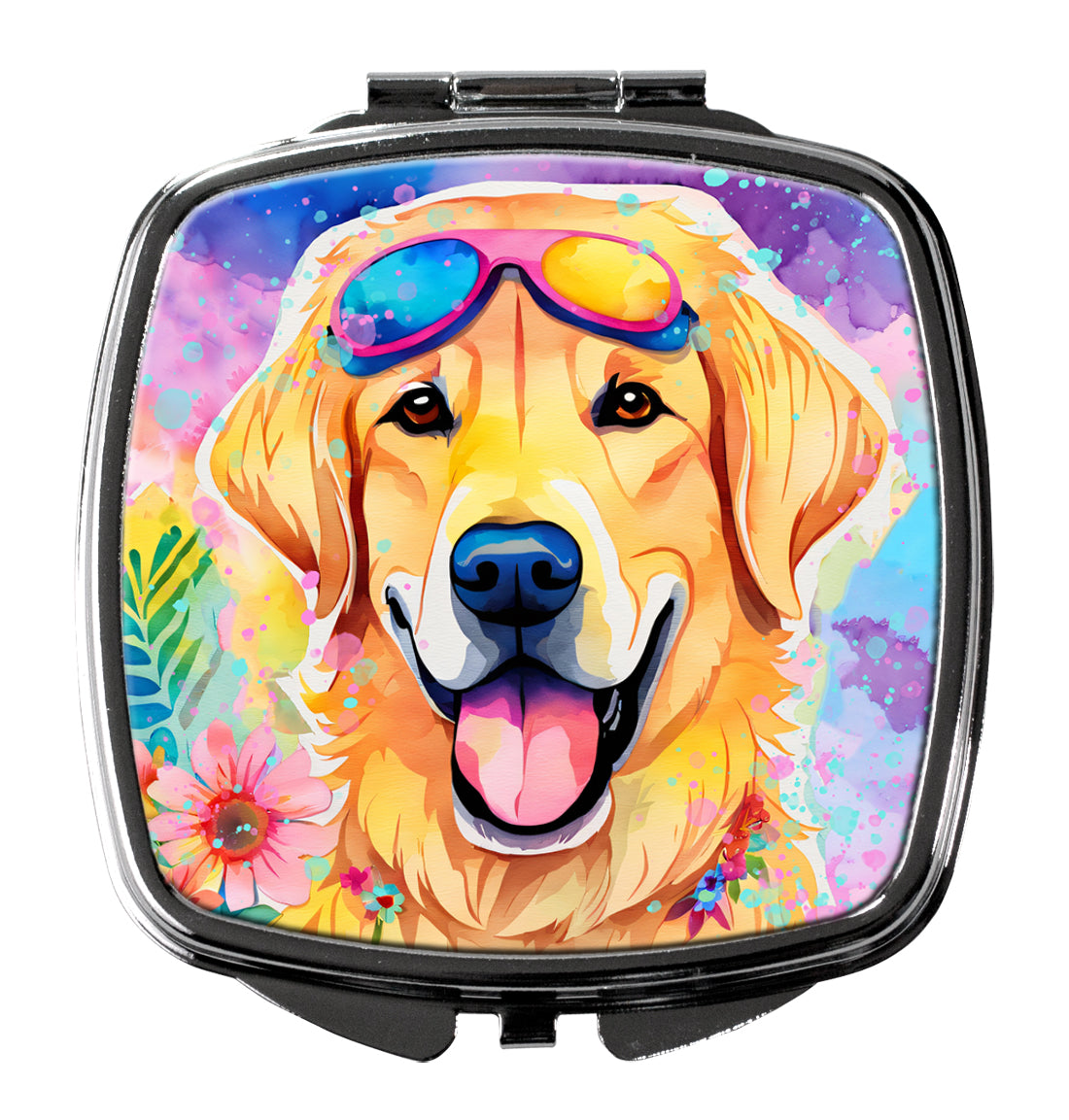 DAC2531SCM 3 x 2.75 in. Yellow Labrador Hippie Dawg Compact Mirror