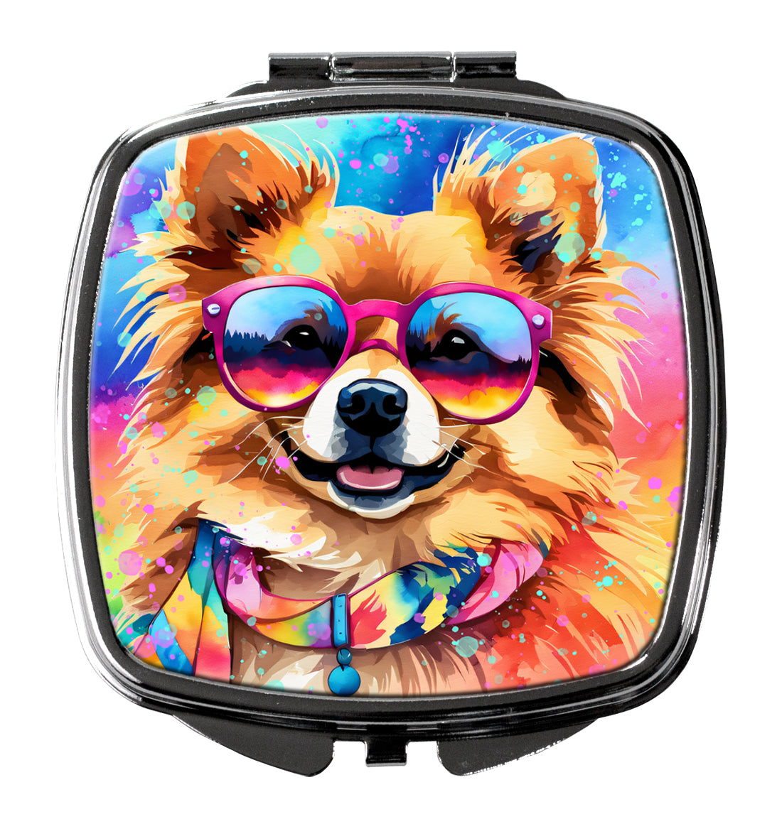 DAC2540SCM 3 x 2.75 in. Pomeranian Hippie Dawg Compact Mirror