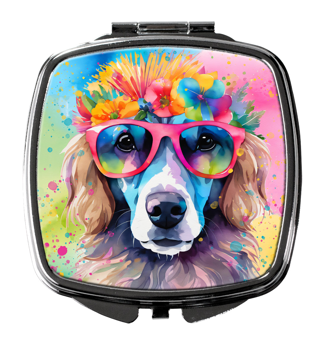 DAC2542SCM 3 x 2.75 in. Poodle Hippie Dawg Compact Mirror