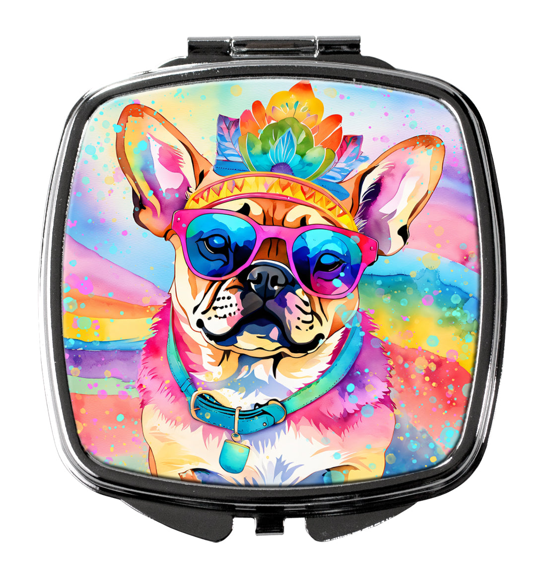 DAC2546SCM 3 x 2.75 in. Pug Hippie Dawg Compact Mirror