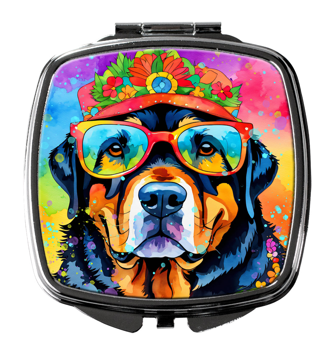 DAC2547SCM 3 x 2.75 in. Rottweiler Hippie Dawg Compact Mirror