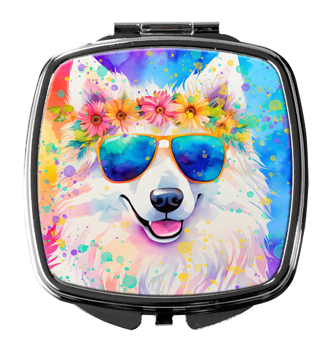 DAC2549SCM 3 x 2.75 in. Samoyed Hippie Dawg Compact Mirror