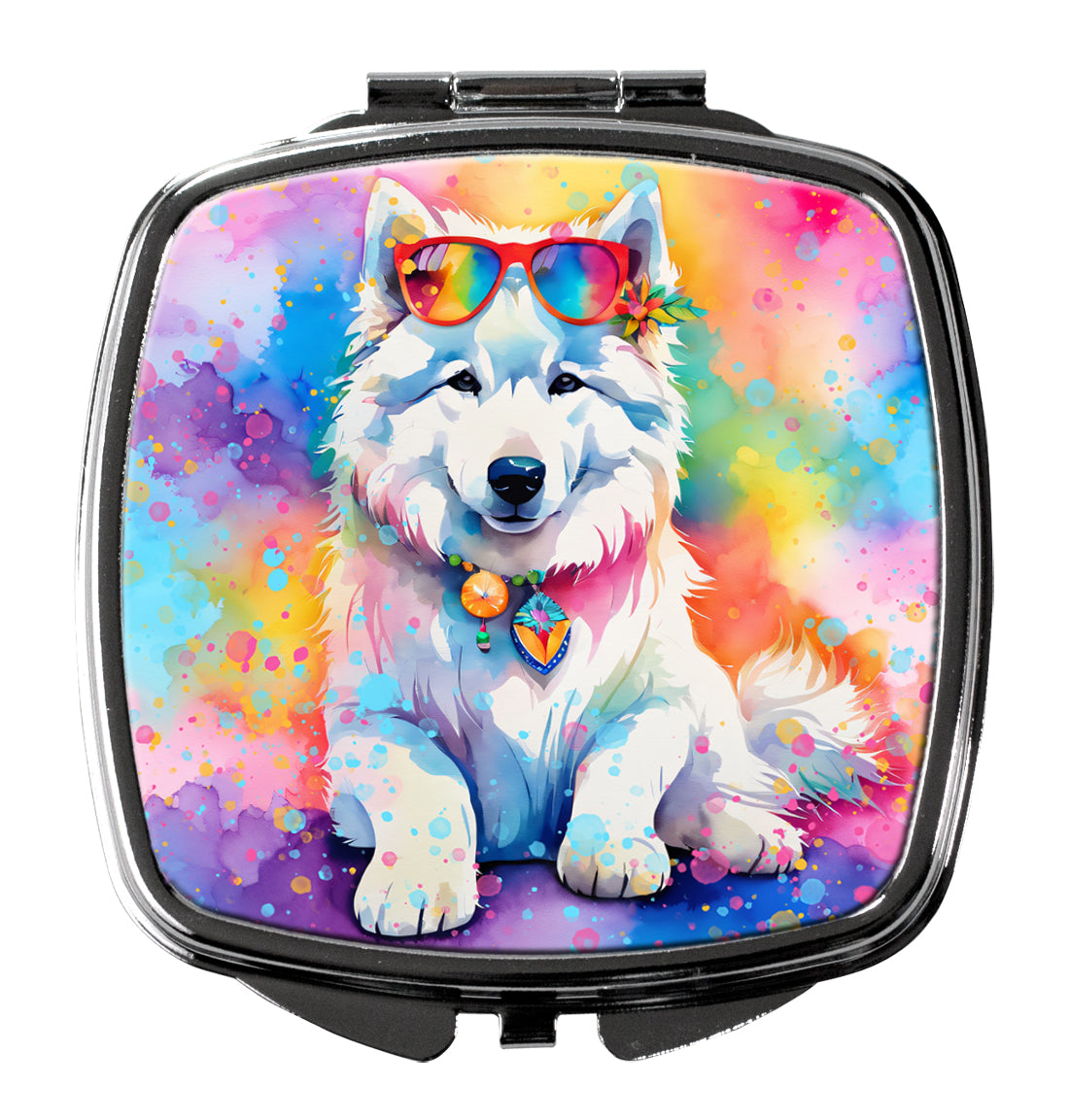 DAC2551SCM 3 x 2.75 in. Samoyed Hippie Dawg Compact Mirror