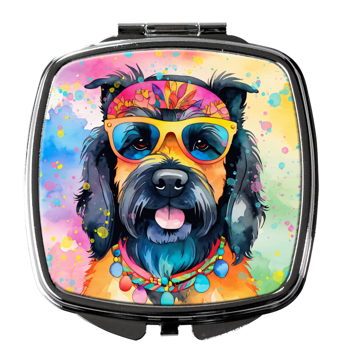 DAC2556SCM 3 x 2.75 in. Scottish Terrier Hippie Dawg Compact Mirror