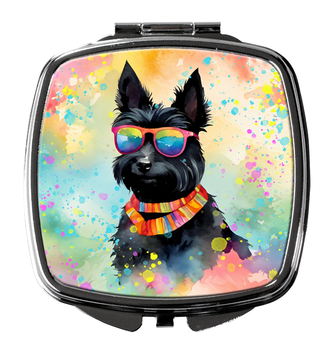 3 x 2.75 in. Scottish Terrier Hippie Dawg Compact Mirror