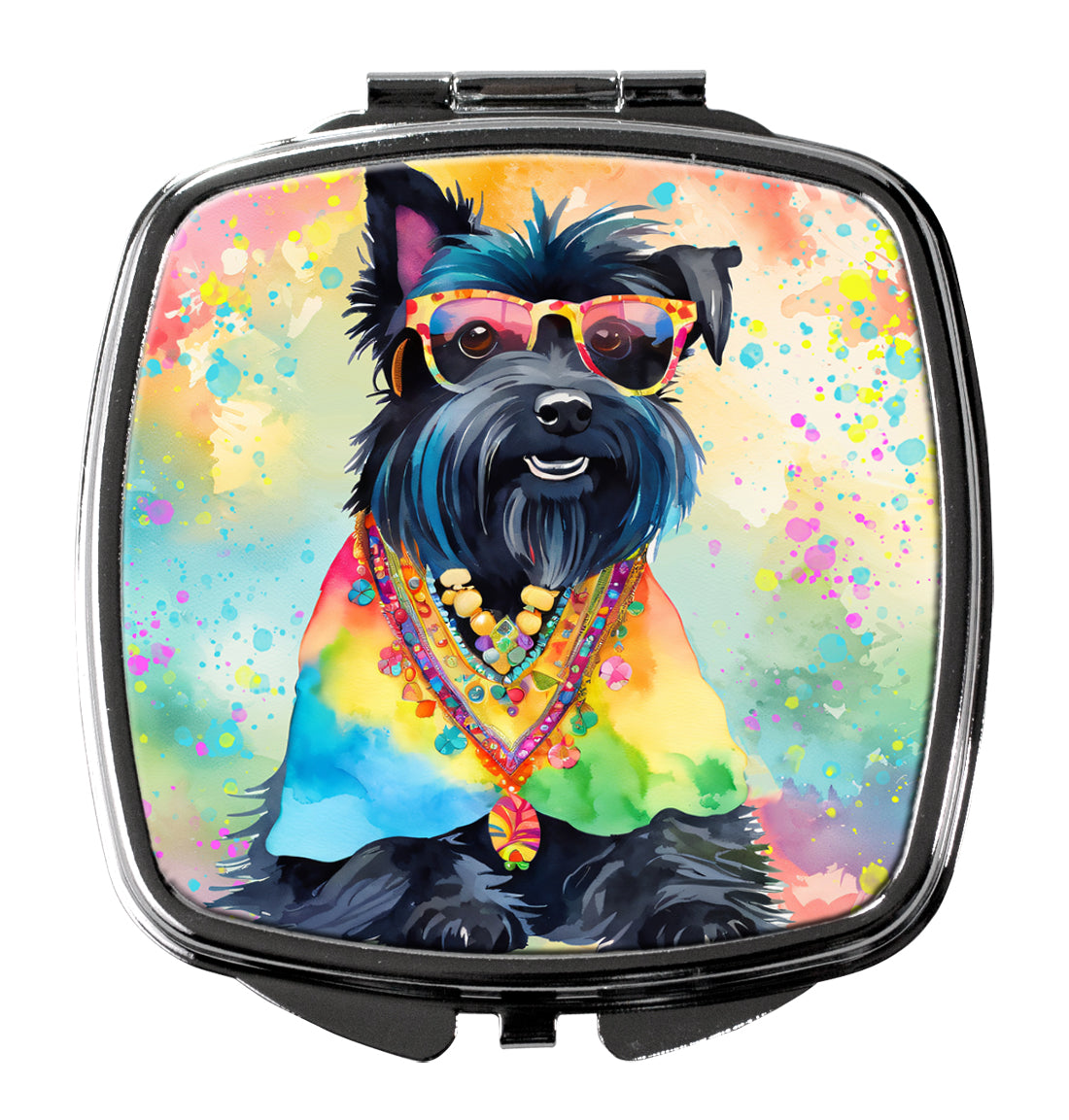 DAC2559SCM 3 x 2.75 in. Scottish Terrier Hippie Dawg Compact Mirror