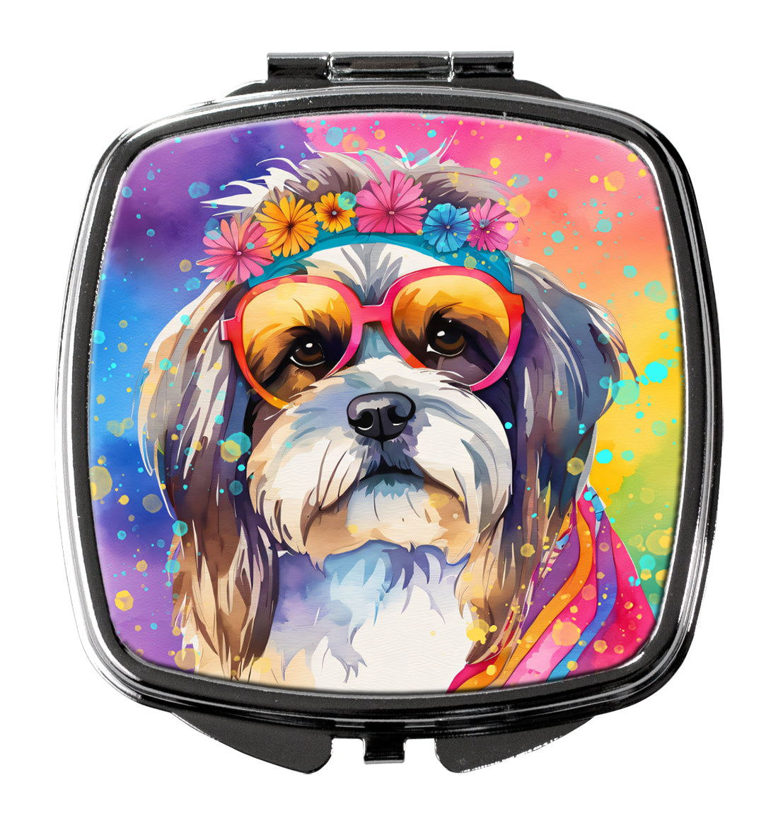 3 x 2.75 in. Shih Tzu Hippie Dawg Compact Mirror