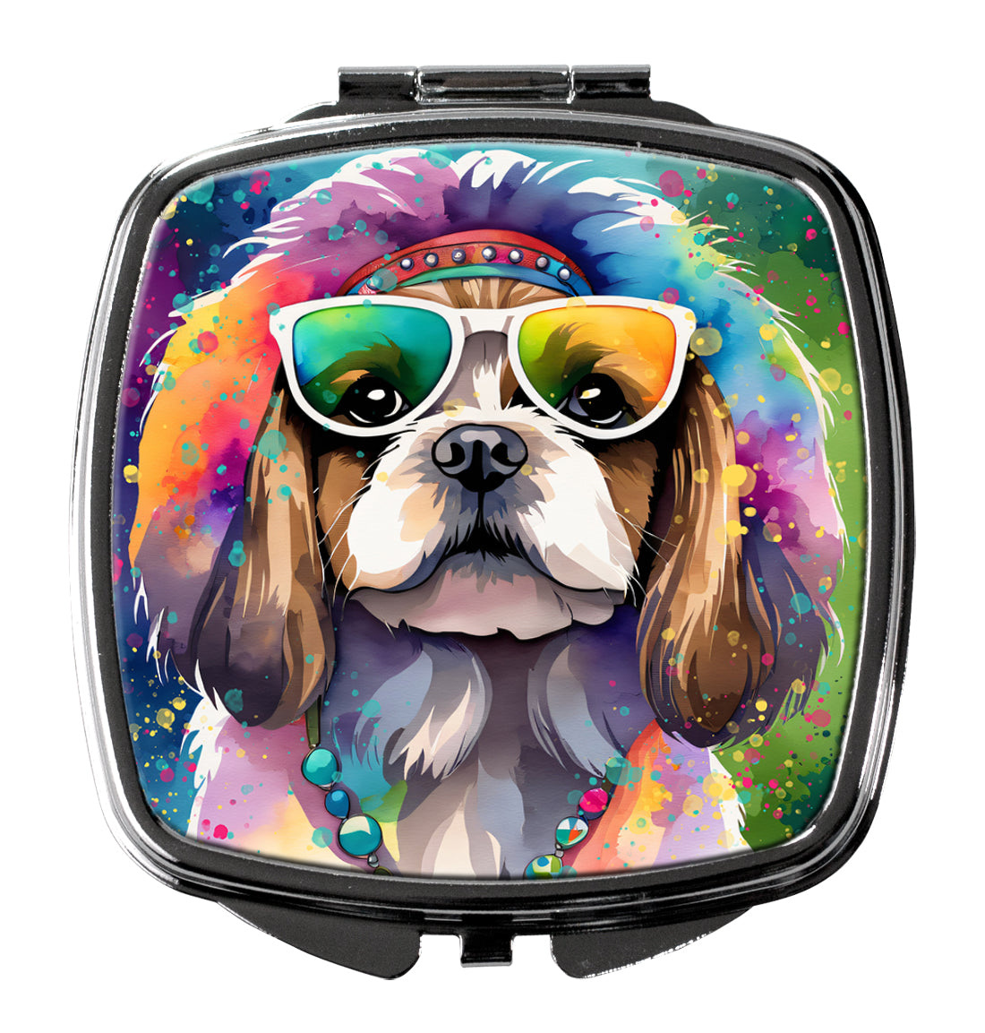 DAC2561SCM 3 x 2.75 in. Shih Tzu Hippie Dawg Compact Mirror