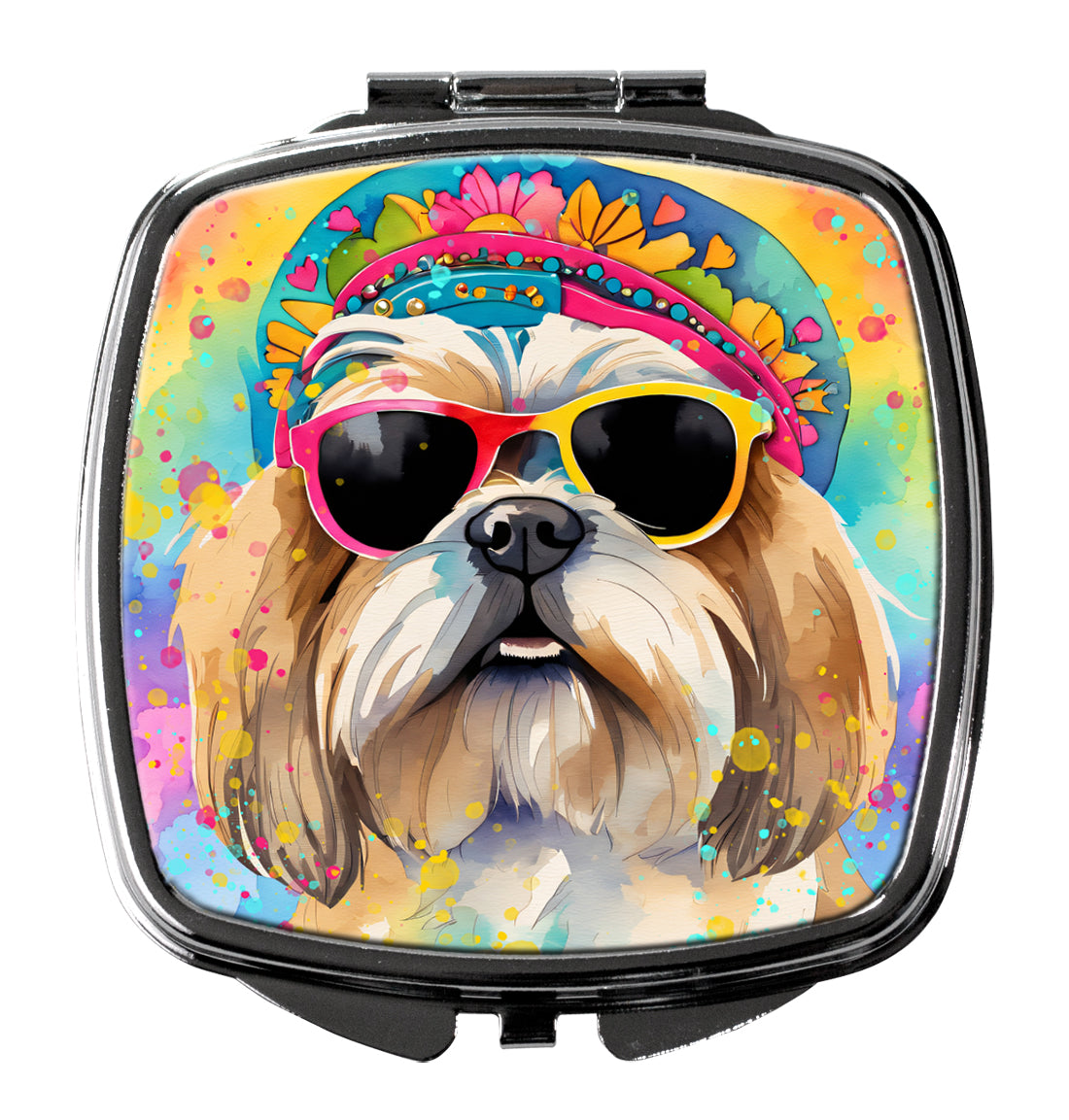 DAC2562SCM 3 x 2.75 in. Shih Tzu Hippie Dawg Compact Mirror