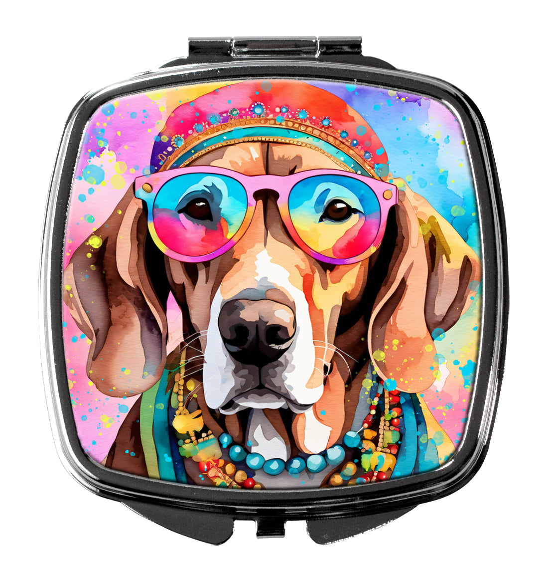 DAC2567SCM 3 x 2.75 in. Weimaraner Hippie Dawg Compact Mirror