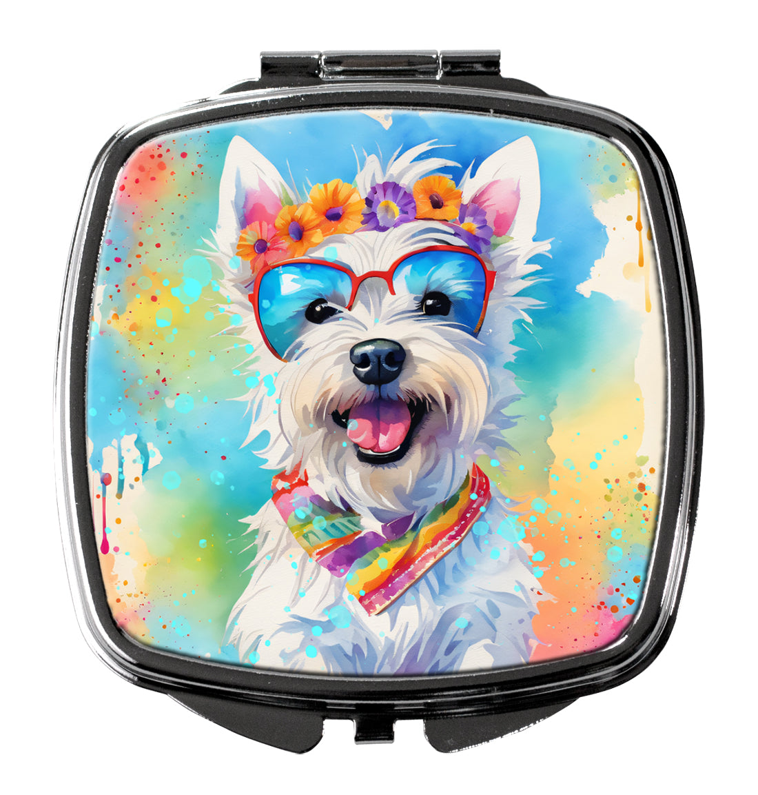 DAC2569SCM 3 x 2.75 in. Westie Hippie Dawg Compact Mirror