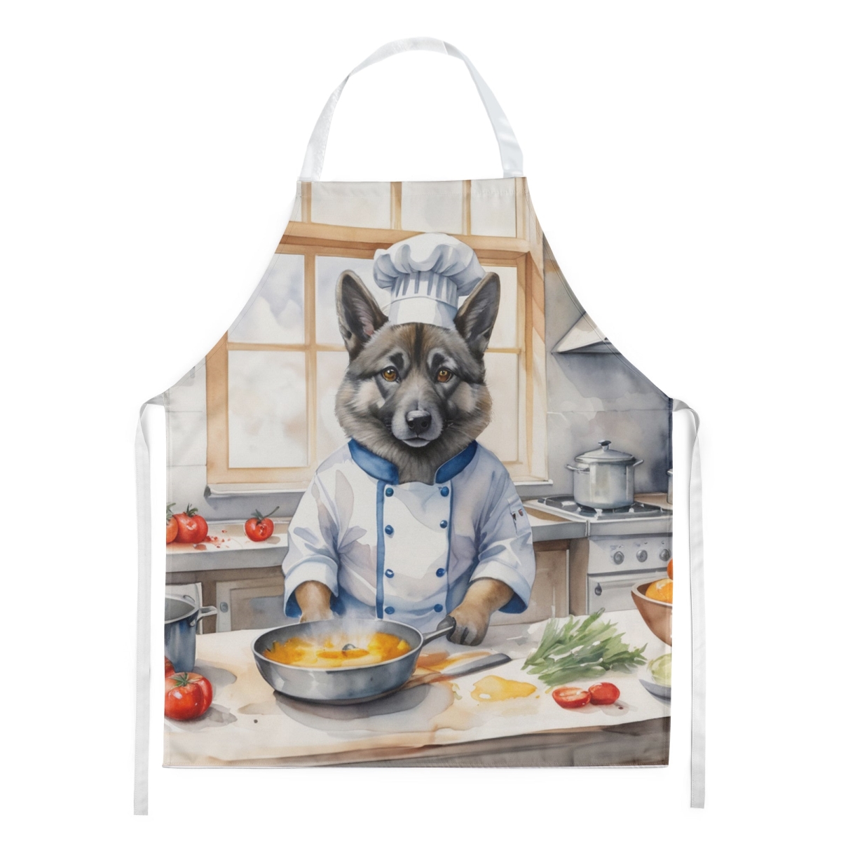 Picture of Carolines Treasures DAC6291APRON 30 x 27 in. Norwegian Elkhound The Chef Apron