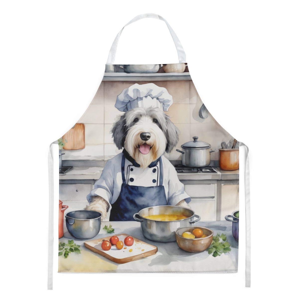 Picture of Carolines Treasures DAC6294APRON 30 x 27 in. Old English Sheepdog The Chef Apron