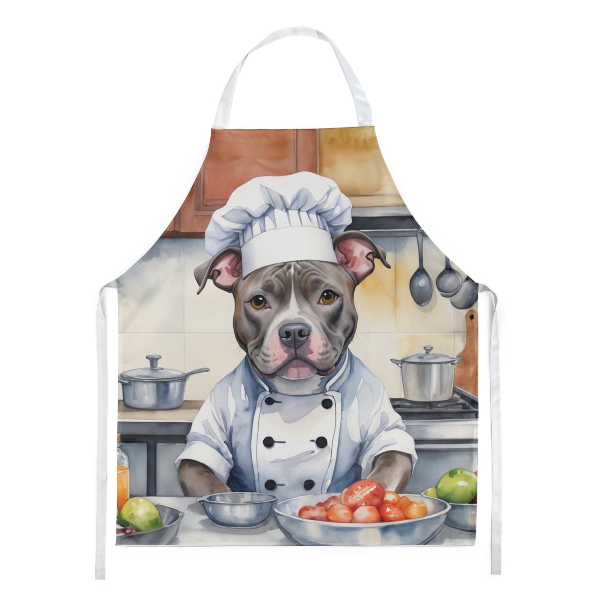 Picture of Carolines Treasures DAC6298APRON 30 x 27 in. Pit Bull Terrier The Chef Apron