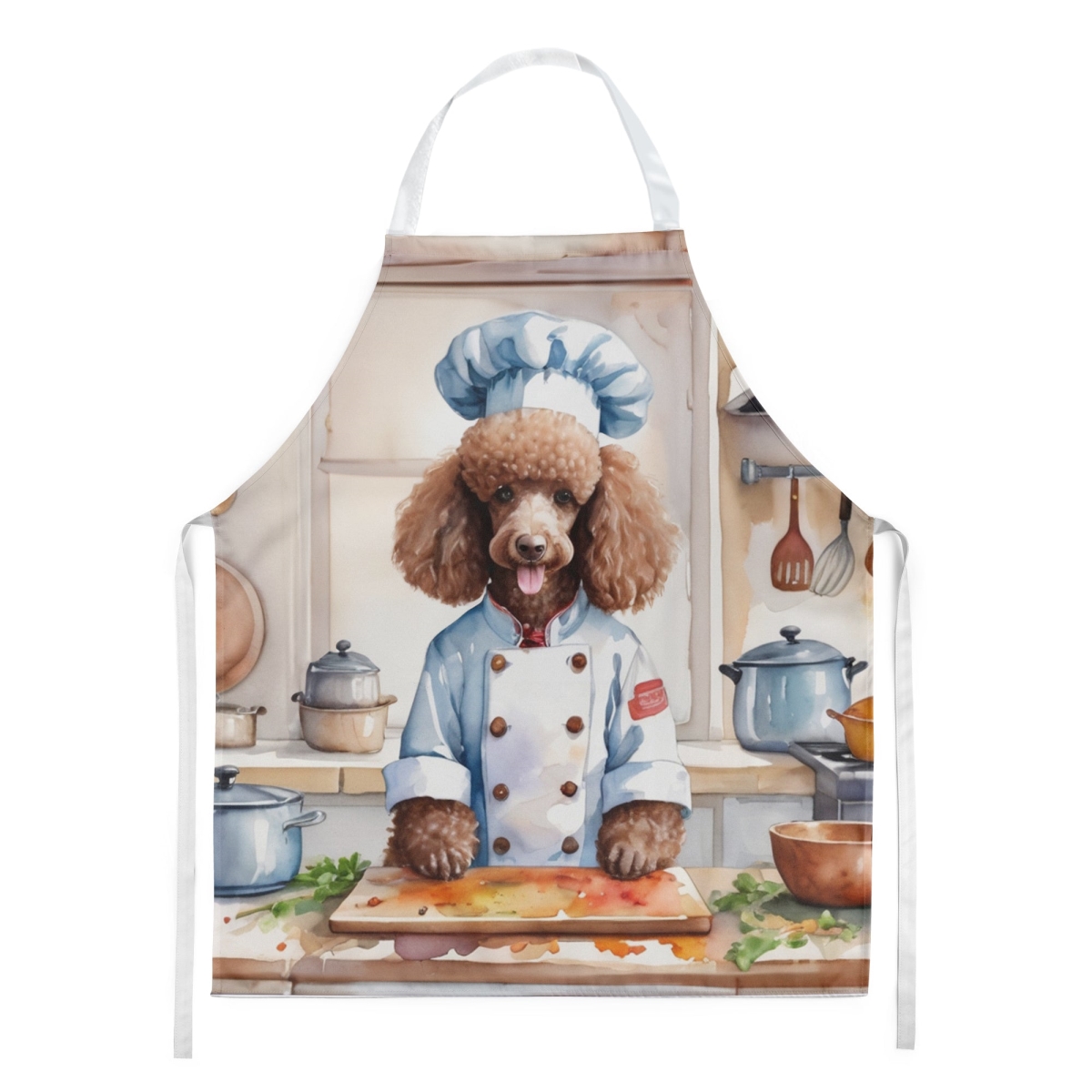 Picture of Carolines Treasures DAC6304APRON 30 x 27 in. Chocolate Poodle The Chef Apron