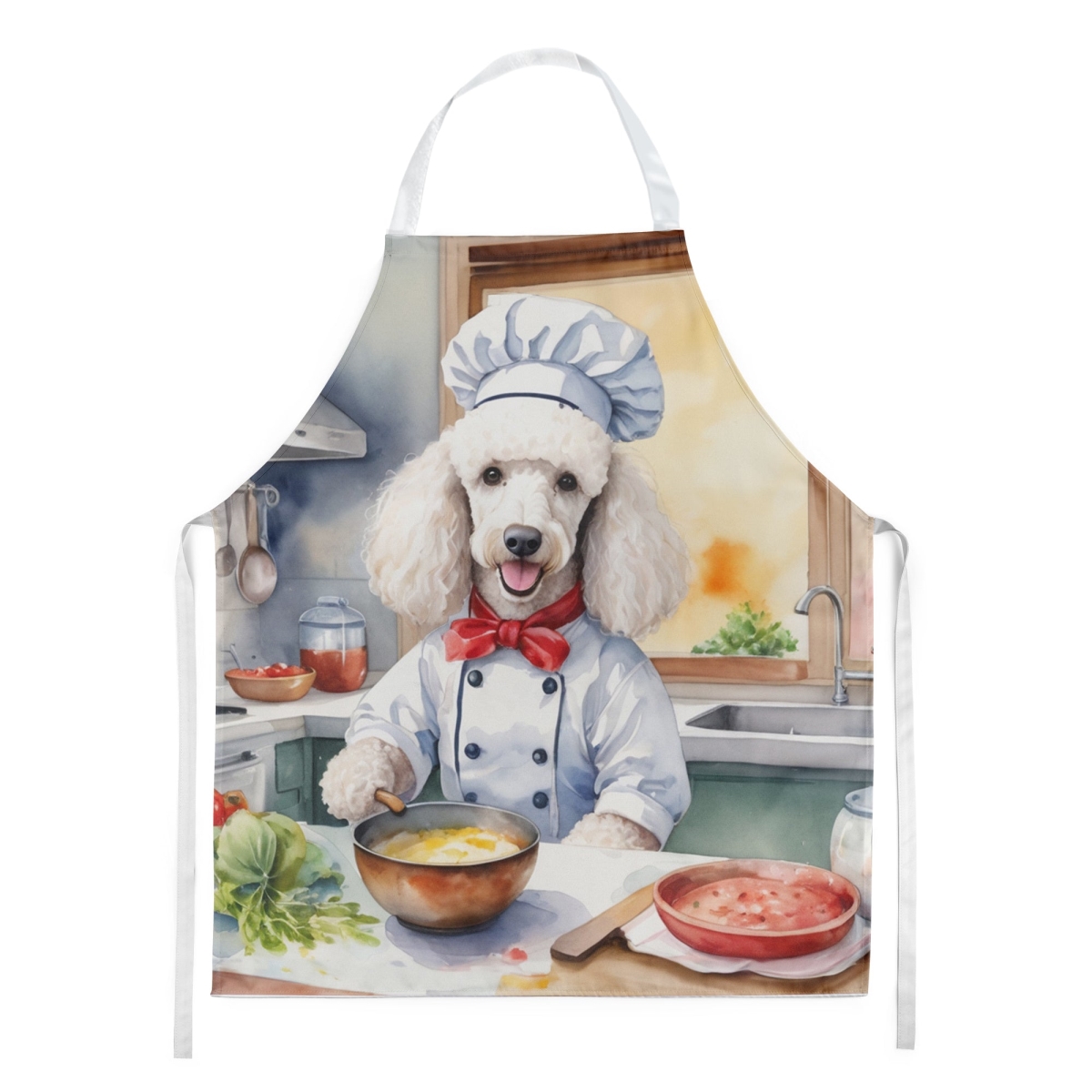 Picture of Carolines Treasures DAC6306APRON 30 x 27 in. White Poodle The Chef Apron