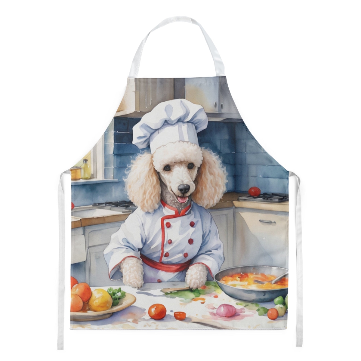 Picture of Carolines Treasures DAC6307APRON 30 x 27 in. White Poodle The Chef Apron