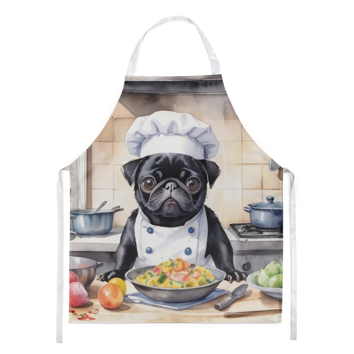 Picture of Carolines Treasures DAC6310APRON 30 x 27 in. Pug The Chef Apron