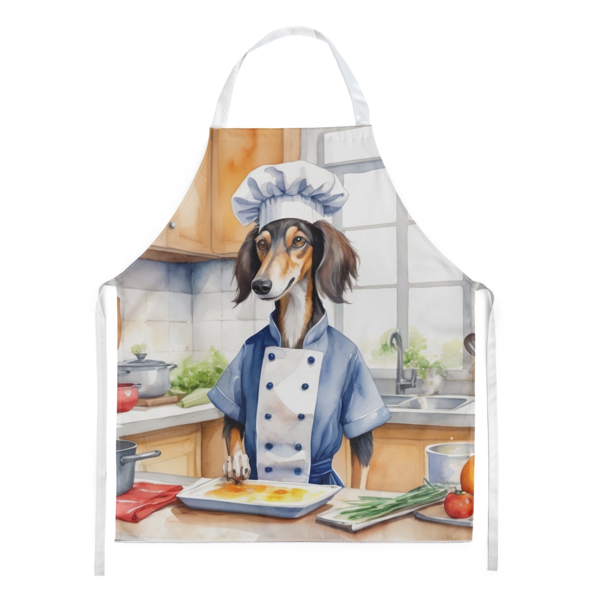 Picture of Carolines Treasures DAC6318APRON 30 x 27 in. Saluki The Chef Apron