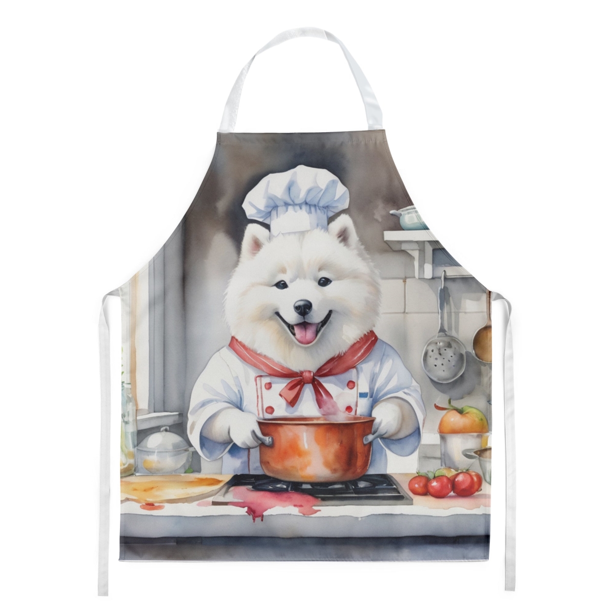 Picture of Carolines Treasures DAC6319APRON 30 x 27 in. Samoyed The Chef Apron