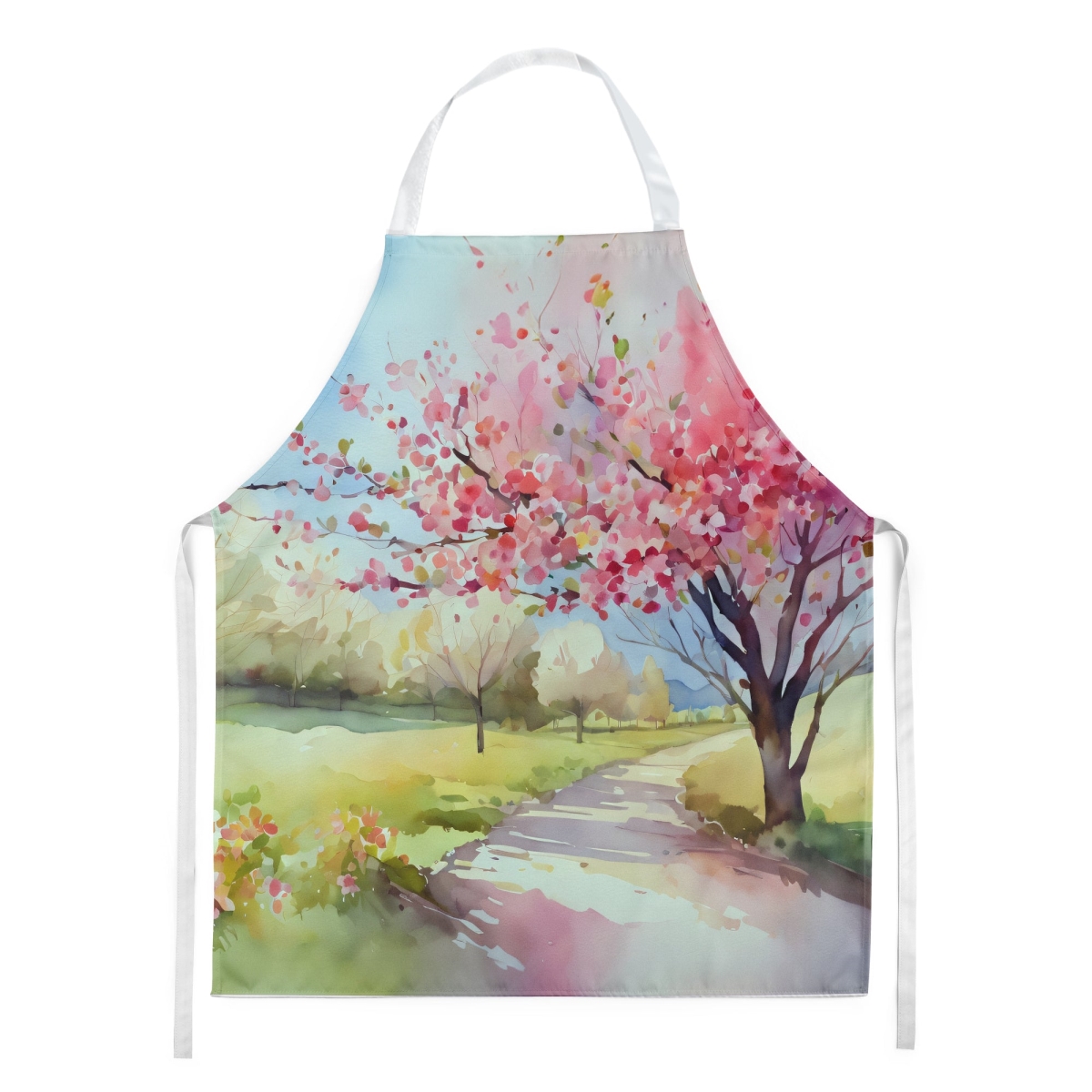 Picture of Carolines Treasures DAC1672APRON 30 x 27 in. Michigan Apple Blossoms in Watercolor Apron