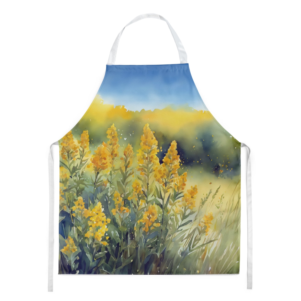 Picture of Carolines Treasures DAC1681APRON 30 x 27 in. Nebraska Goldenrod in Watercolor Apron
