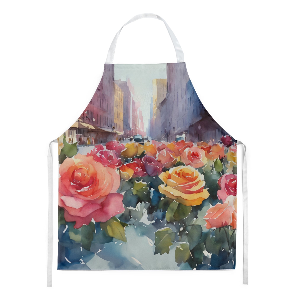 Picture of Carolines Treasures DAC1691APRON 30 x 27 in. York Roses in Watercolor Apron