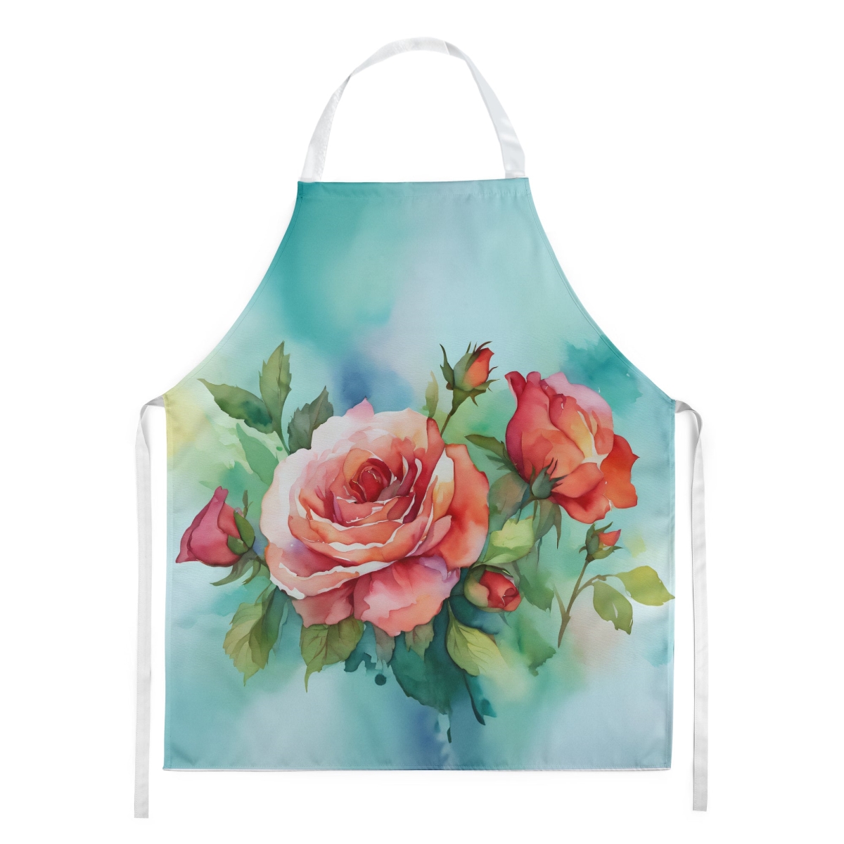 Picture of Carolines Treasures DAC1700APRON 30 x 27 in. Oklahoma Roses in Watercolor Apron