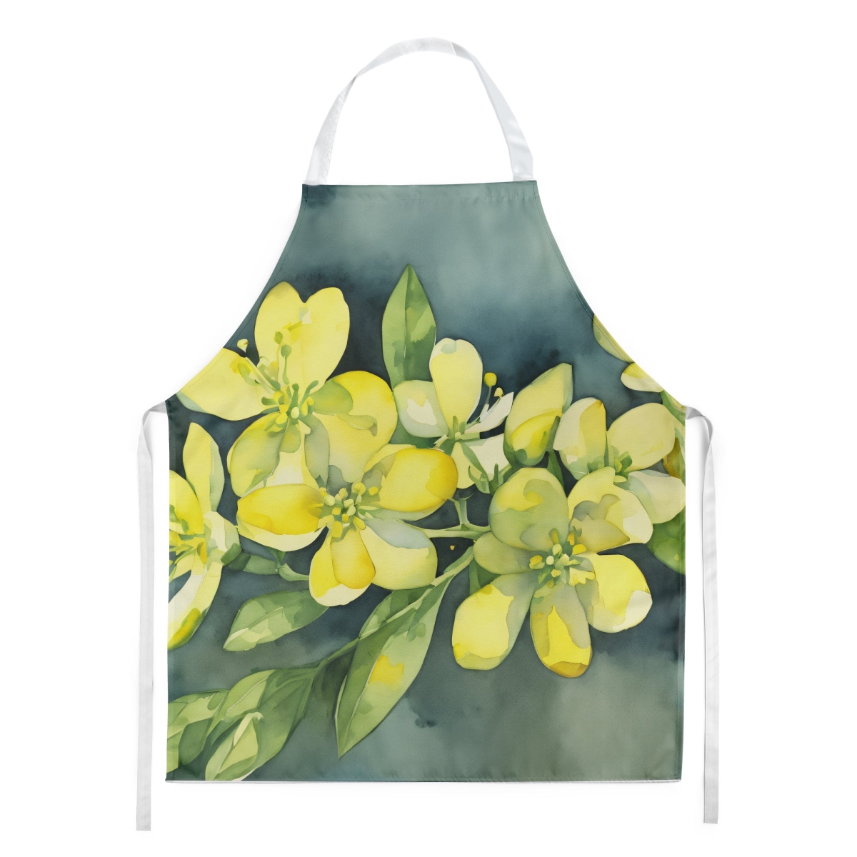 Picture of Carolines Treasures DAC1704APRON 30 x 27 in. South Carolina Yellow Jessamine in Watercolor Apron