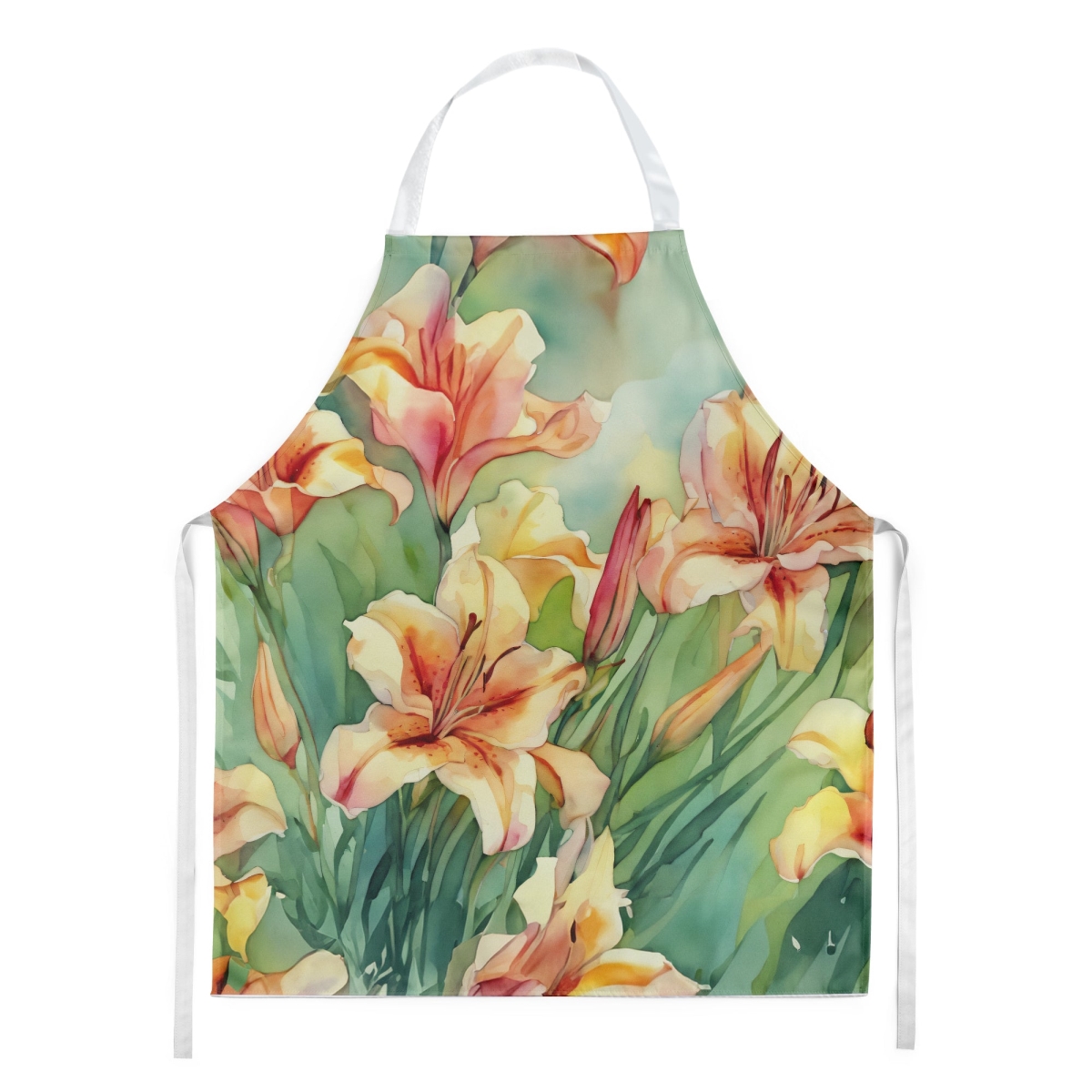 Picture of Carolines Treasures DAC1710APRON 30 x 27 in. Utah Sego Lilies in Watercolor Apron
