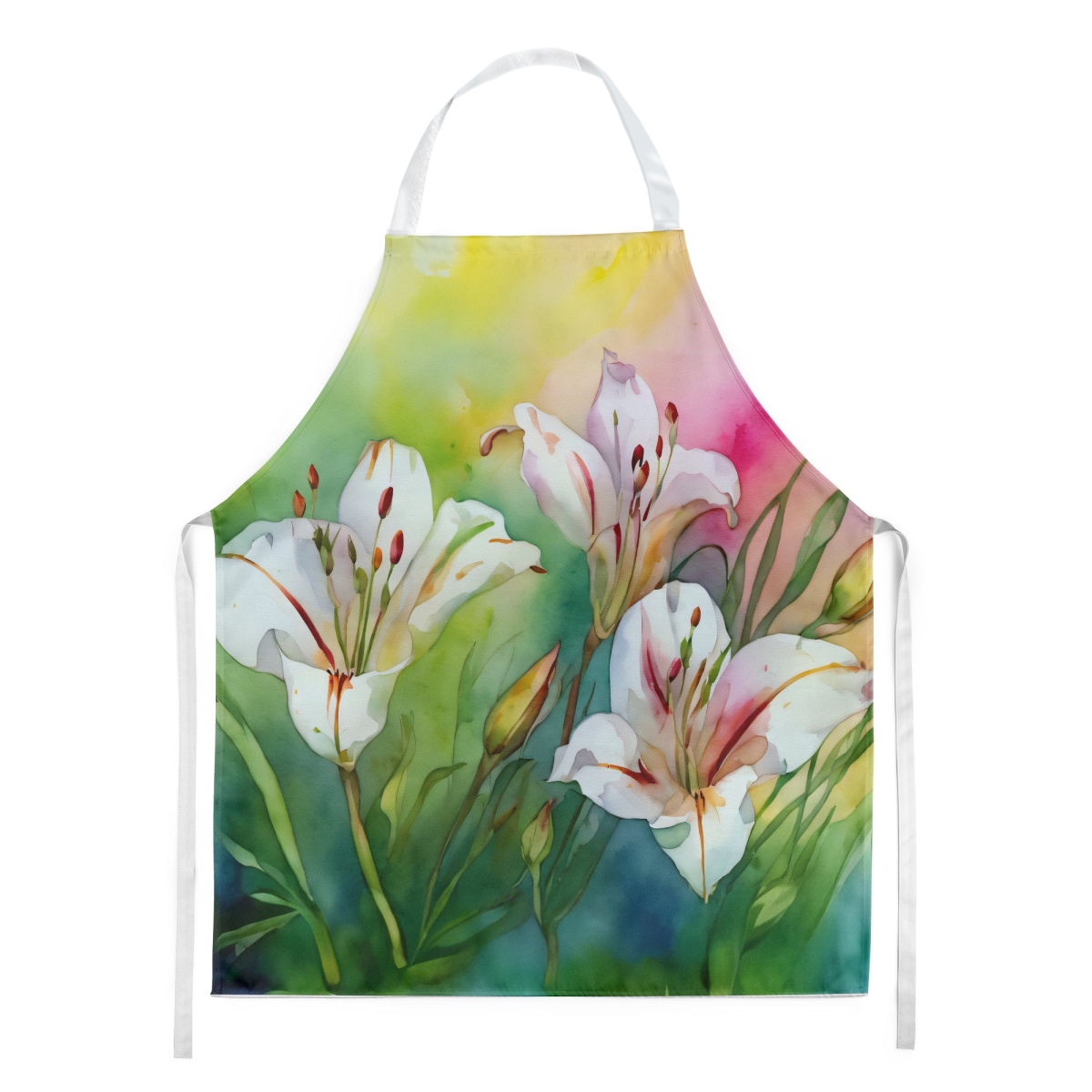 Picture of Carolines Treasures DAC1711APRON 30 x 27 in. Utah Sego Lilies in Watercolor Apron
