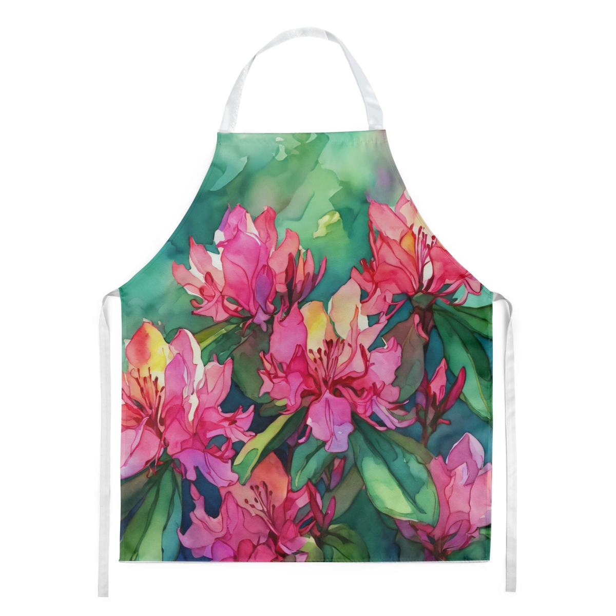Picture of Carolines Treasures DAC1716APRON 30 x 27 in. West Virginia Rhododendrons in Watercolor Apron