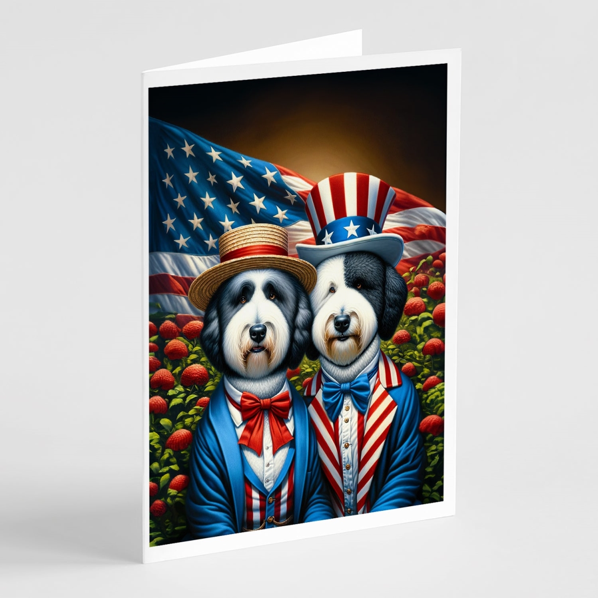 DAC4276GCA7P 5 x 7 in. All American Old English Sheepdog Greeting Cards - Pack of 8