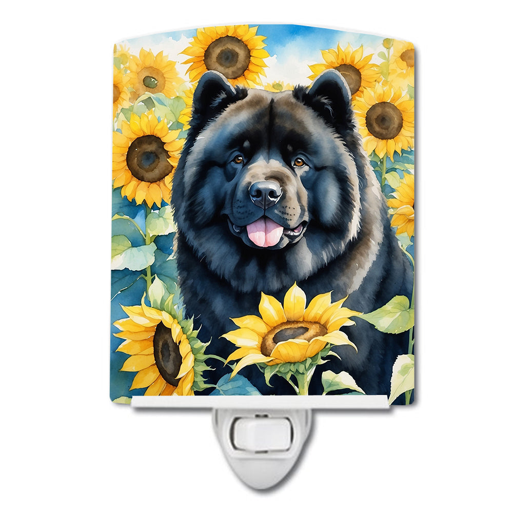 DAC6054CNL 6 x 4 in. Chow Chow in Sunflowers Ceramic Night Light