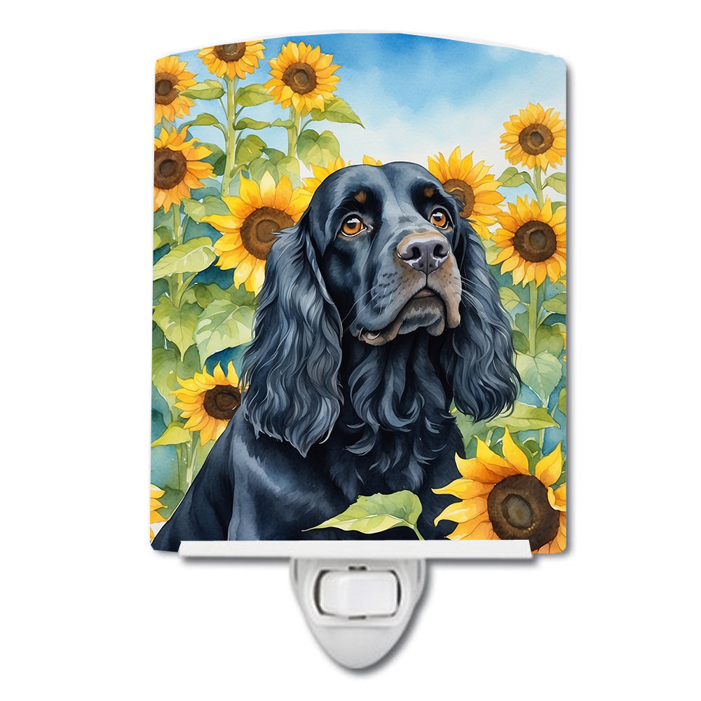 DAC6060CNL 6 x 4 in. Cocker Spaniel in Sunflowers Ceramic Night Light