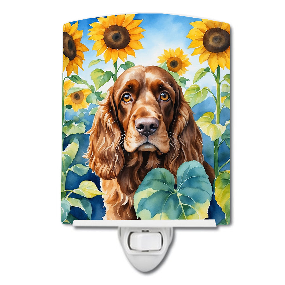 DAC6073CNL 6 x 4 in. English Cocker Spaniel in Sunflowers Ceramic Night Light