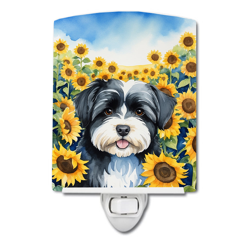 DAC6097CNL 6 x 4 in. Havanese in Sunflowers Ceramic Night Light